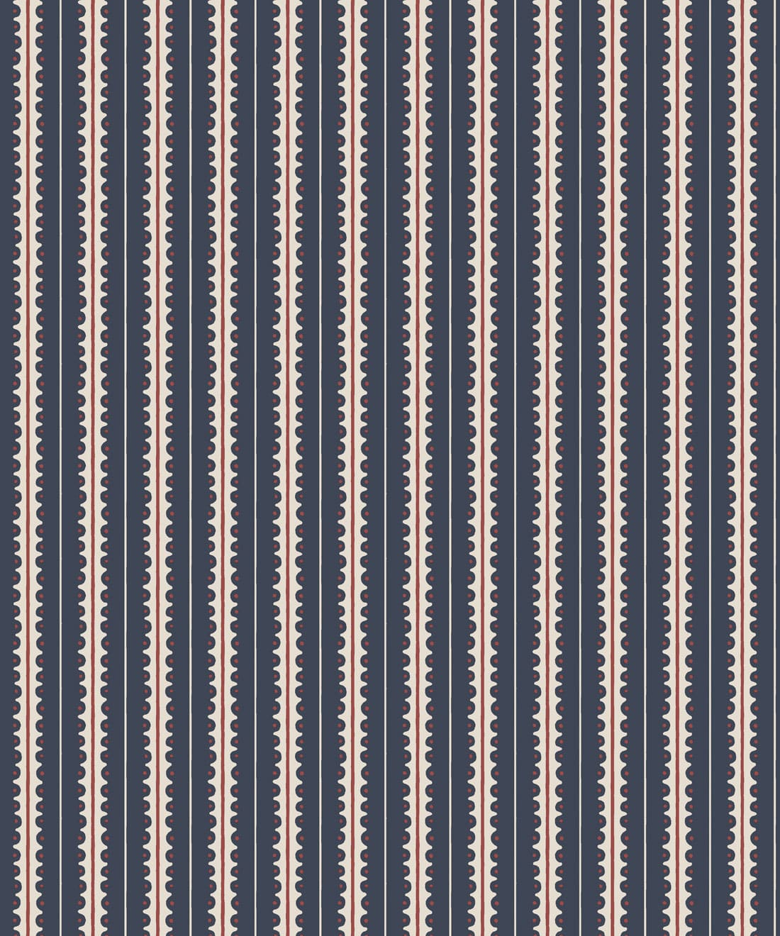 Big Top Wallpaper - Colorway: Navy - Petite Prints - Stripes Collection - Swatch