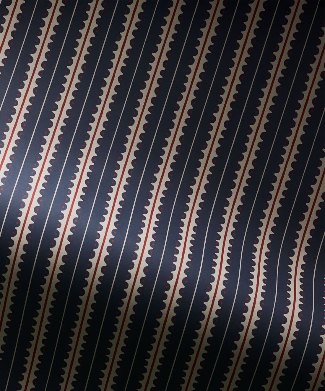 Big Top Wallpaper - Colorway: Navy - Petite Prints - Stripes Collection - FlatLay
