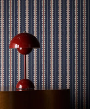 Load image into Gallery viewer, Big Top Wallpaper - Colorway: Navy - Petite Prints - Stripes Collection - Insitu