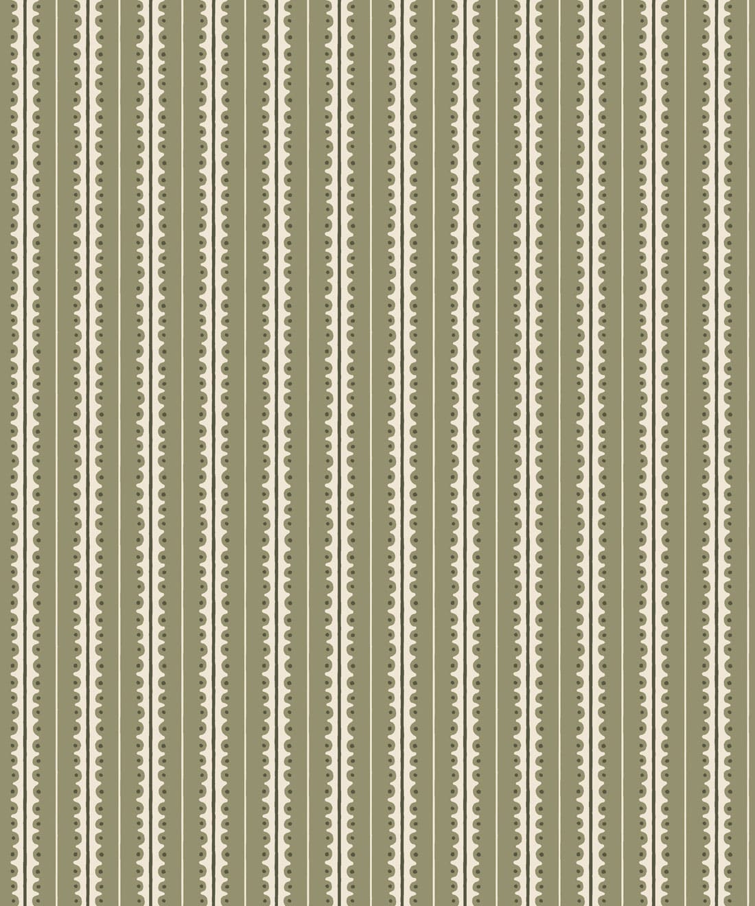 Big Top Wallpaper - Colorway: Olive - Petite Prints - Stripes Collection - Swatch