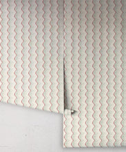 Load image into Gallery viewer, Shore Wallpaper - Colorway: Aqua - Petite Prints - Stripes Collection - Roll