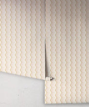 Load image into Gallery viewer, Shore Wallpaper - Colorway: Golden - Petite Prints - Stripes Collection - Roll