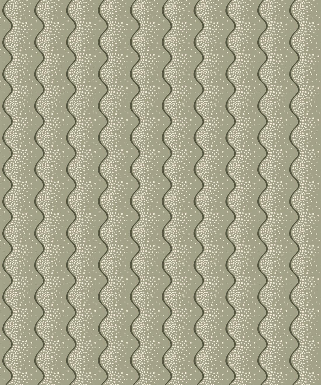 Shore Wallpaper - Colorway: Olive - Petite Prints - Stripes Collection - Swatch