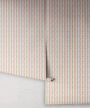 Load image into Gallery viewer, Stitch Wallpaper - Colorway: Blush - Petite Prints - Stripes Collection - Roll