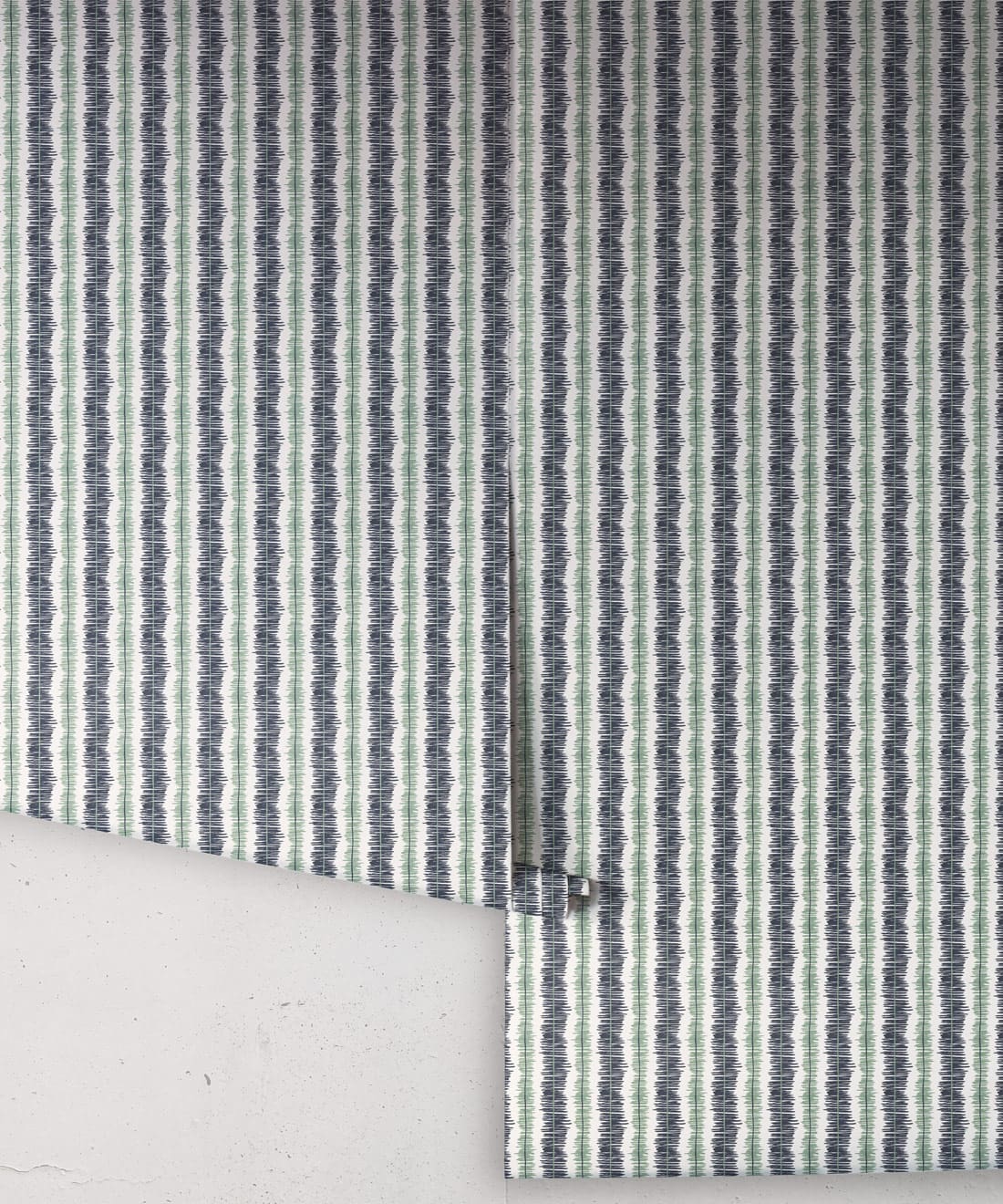 Stitch Wallpaper - Colorway: Indigo - Petite Prints - Stripes Collection - Roll