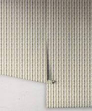 Load image into Gallery viewer, Stitch Wallpaper - Colorway: Olive - Petite Prints - Stripes Collection - Roll