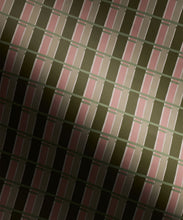 Load image into Gallery viewer, Twill Wallpaper - Colorway: Olive - Petite Prints - Stripes Collection - Flat Lay