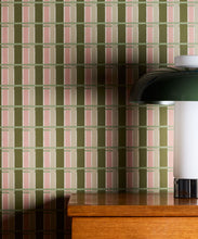 Load image into Gallery viewer, Twill Wallpaper - Colorway: Olive - Petite Prints - Stripes Collection - Swatch
