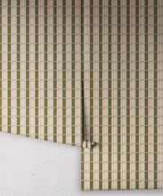 Load image into Gallery viewer, Twill Wallpaper - Colorway: Olive - Petite Prints - Stripes Collection - Roll