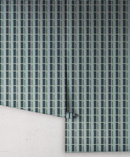 Load image into Gallery viewer, Twill Wallpaper - Colorway: Teal - Petite Prints - Stripes Collection - Roll