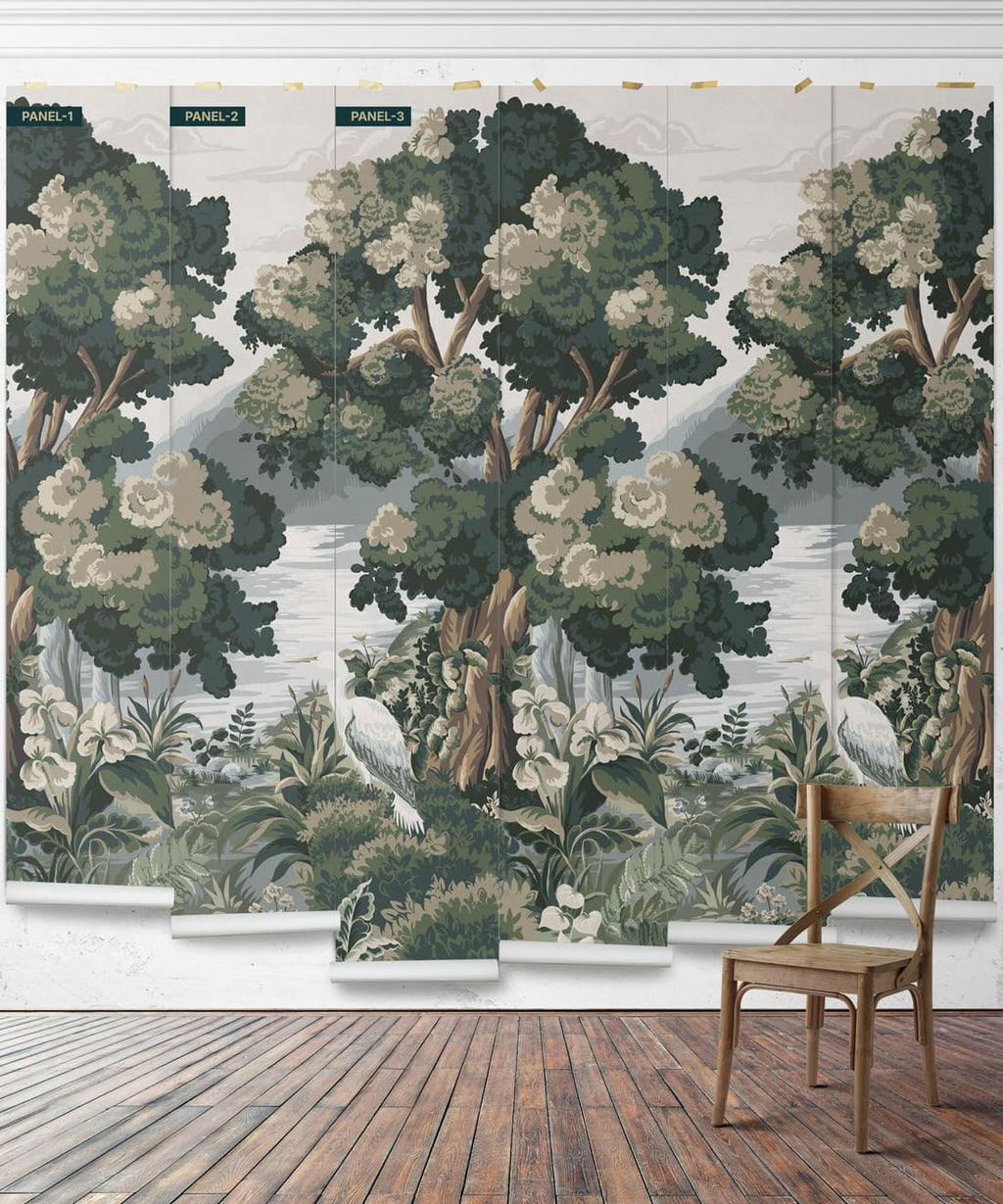 The Glenn Mural - Colorway: Periwinkle - Fable Collection by M&K Studios - Panel