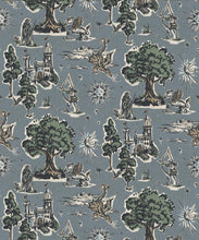 Load image into Gallery viewer, Dragon Realm Wallpaper- Colorway: Cornflower - Fable Collection by M&amp;K Studios - Swatch