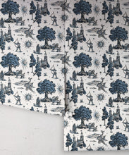 Load image into Gallery viewer, Dragon Realm Wallpaper - Colorway: Delft - Fable Collection by M&amp;K Studios - Roll