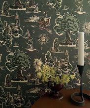 Load image into Gallery viewer, Dragon Realm Wallpaper - Colorway: Forest - Fable Collection by M&amp;K Studios - Insitu