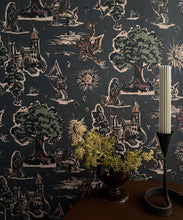 Load image into Gallery viewer, Dragon Realm Wallpaper - Colorway: Indigo - Fable Collection by M&amp;K Studios - Insitu