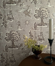 Load image into Gallery viewer, Dragon Realm Wallpaper - Colorway: Taupe - Fable Collection by M&amp;K Studios - Insitu