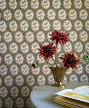 Load image into Gallery viewer, Nell Wallpaper - Colorway: Olive - Fable Collection by M&amp;K Studios - Insitu