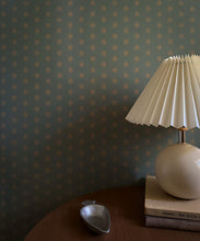 Load image into Gallery viewer, Tudor Star Wallpaper - Colorway: Arsenic - Fable Collection by M&amp;K Studios - Insitu