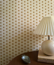 Load image into Gallery viewer, Tudor Star Wallpaper - Colorway: Gold - Fable Collection by M&amp;K Studios - Insitu
