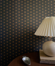 Load image into Gallery viewer, Tudor Star Wallpaper - Colorway: Night - Fable Collection by M&amp;K Studios - Insitu