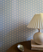 Load image into Gallery viewer, Tudor Star Wallpaper - Colorway: Periwinkle - Fable Collection by M&amp;K Studios - Insitu