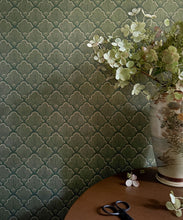 Load image into Gallery viewer, Shellyn Wallpaper - Colorway: Moss - Fable Collection by M&amp;K Studios - Insitu