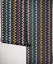 Load image into Gallery viewer, Topsy-Turvey Wallpaper - Colourway: Night Rainbow - Insitu
