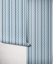 Load image into Gallery viewer, Topsy-Turvey Wallpaper - Colourway: Periwinkle - Insitu