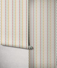 Load image into Gallery viewer, Topsy-Turvey Wallpaper - Colourway: Rainbow - Insitu