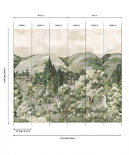 Load image into Gallery viewer, Impasto Meadows Mural - Colourway: Sage - Panel Diagram