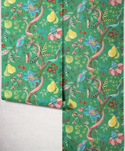Load image into Gallery viewer, Pear Tree Wallpaper - Colourway: Emerald - Roll
