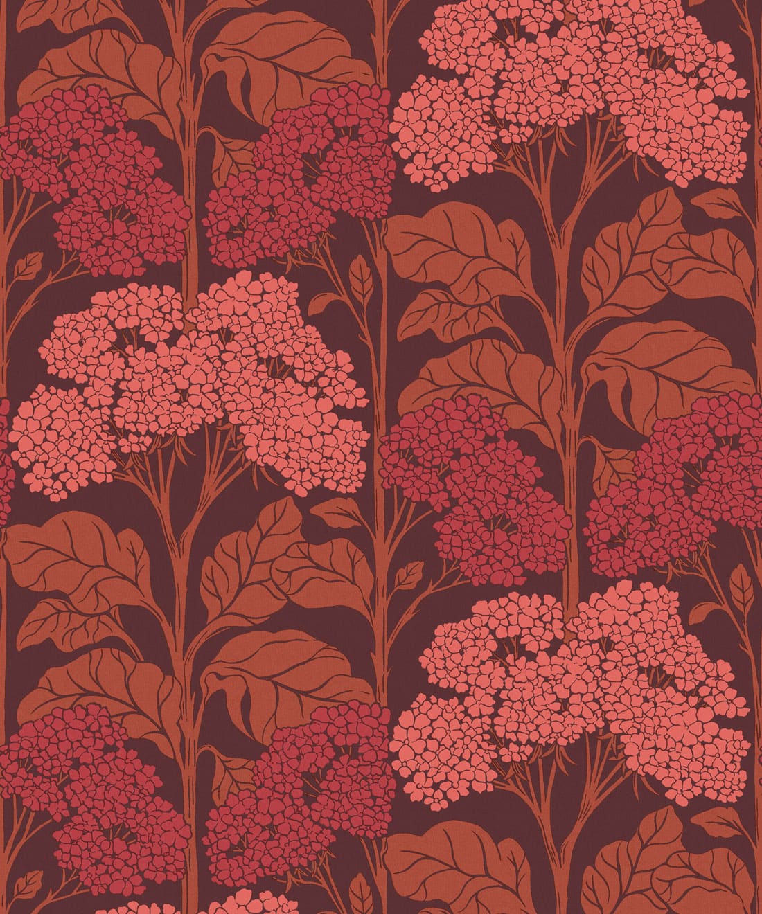 Cow Parsley Wallpaper - Colourway: Coral - Swatch