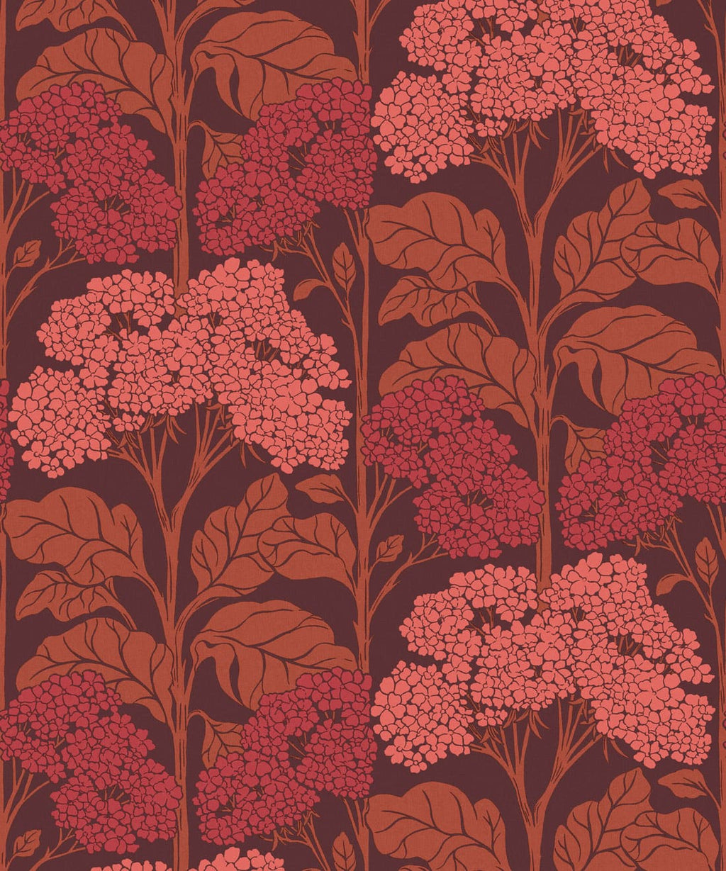 Cow Parsley Wallpaper - Colourway: Coral - Swatch