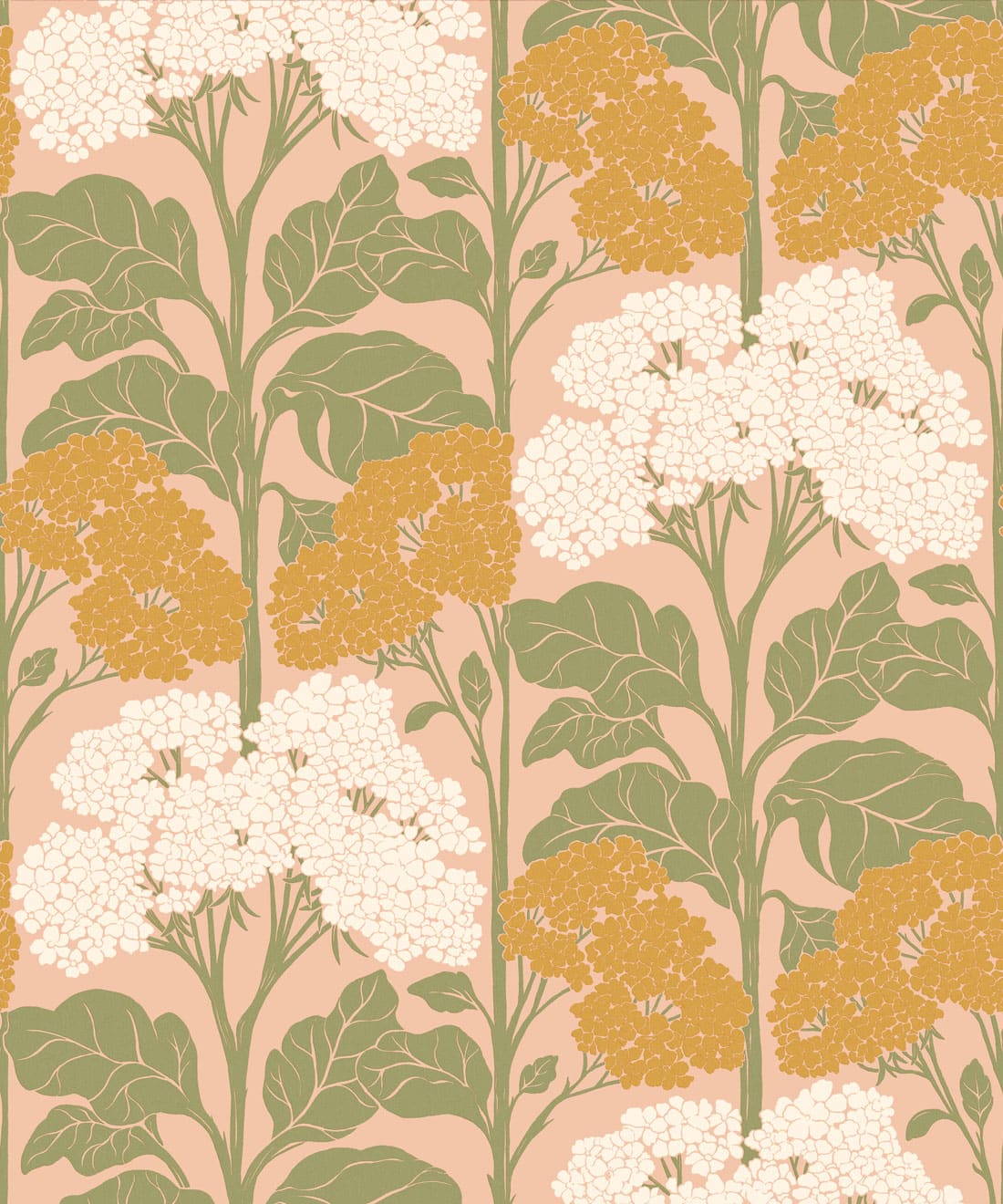 Cow Parsley Wallpaper - Colourway: Dusky - Swatch