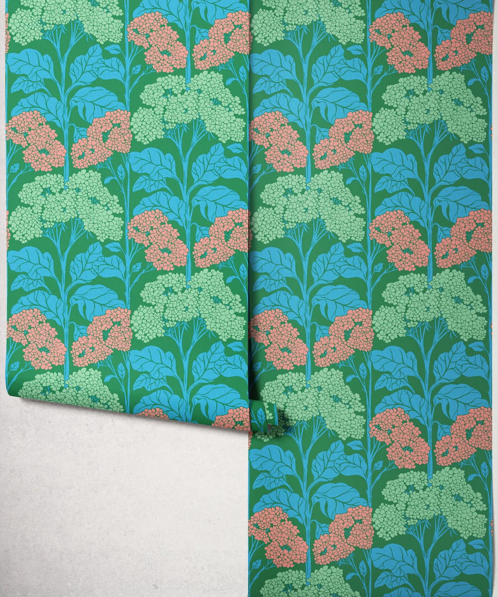 Cow Parsley Wallpaper - Colourway: Emerald - Roll
