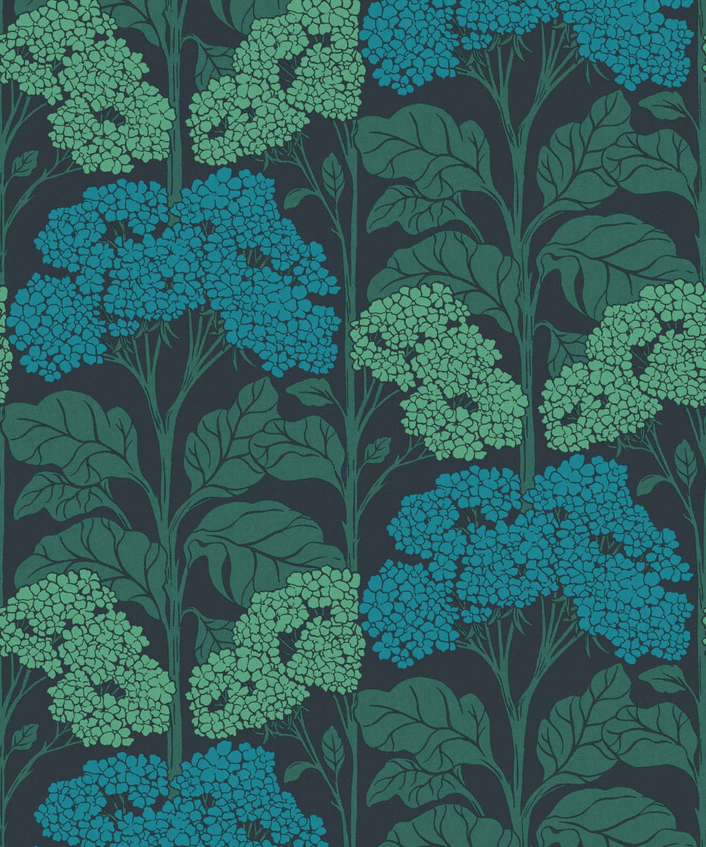 Cow Parsley Wallpaper - Colourway: Teal - Swatch