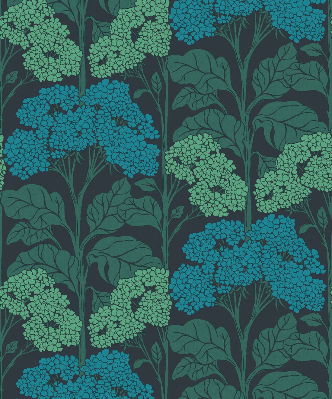 Cow Parsley Wallpaper - Colourway: Teal - Swatch