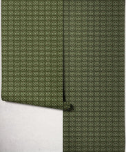 Load image into Gallery viewer, Rosette Wallpaper - Colourway: Olive - Roll