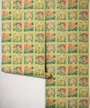 Load image into Gallery viewer, Flower Patch Wallpaper - Colourway: Chartreuse - Roll