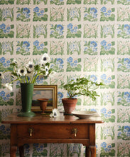 Load image into Gallery viewer, Flower Patch Wallpaper - Colourway: River - Insitu