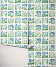 Load image into Gallery viewer, Flower Patch Wallpaper - Colourway: River - Roll