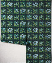 Load image into Gallery viewer, Flower Patch Wallpaper - Colourway: Teal - Roll