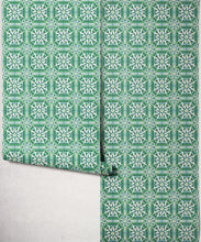 Load image into Gallery viewer, Sundial Wallpaper - Colourway: Emerald - Roll