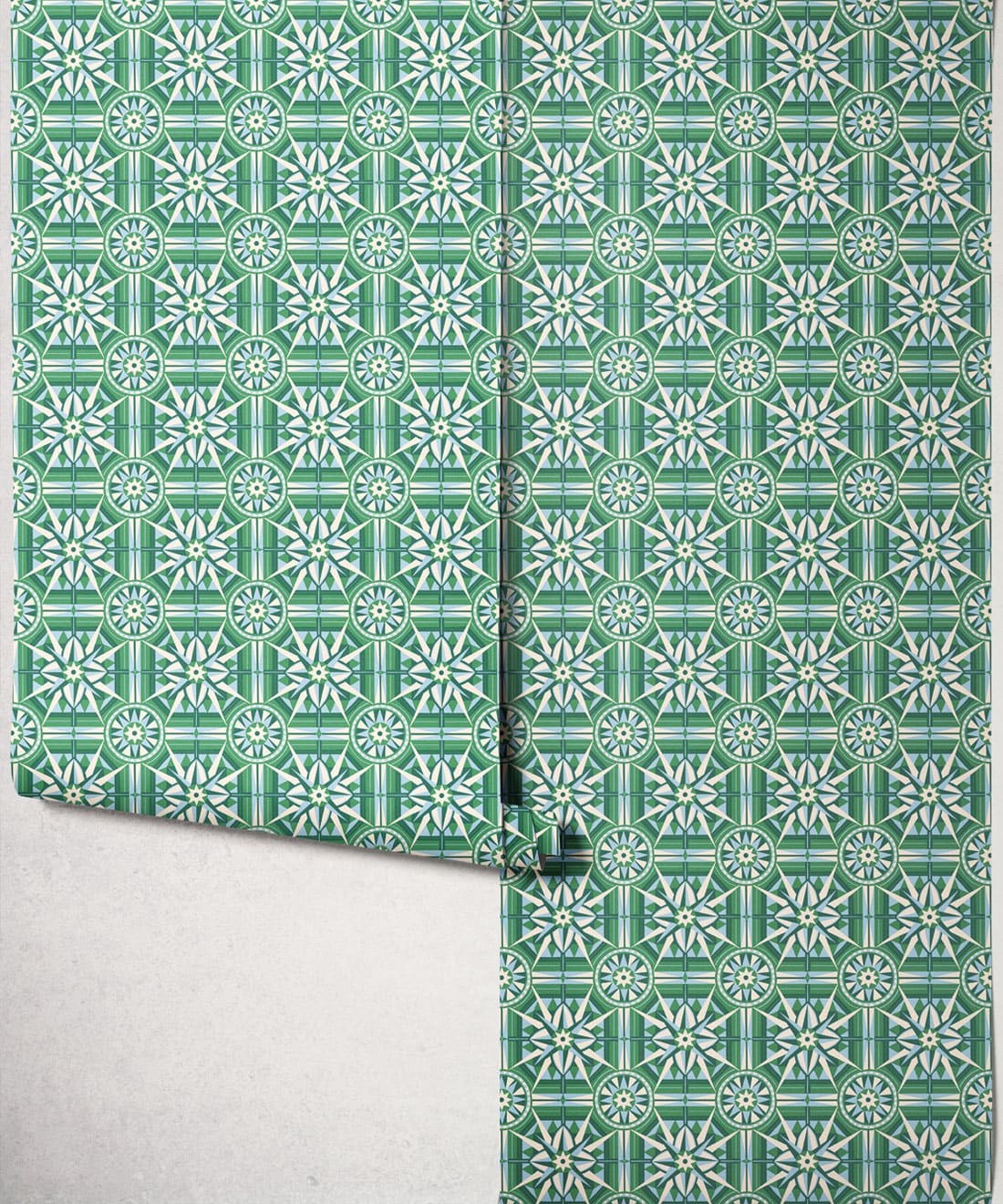 Sundial Wallpaper - Colourway: Emerald - Roll
