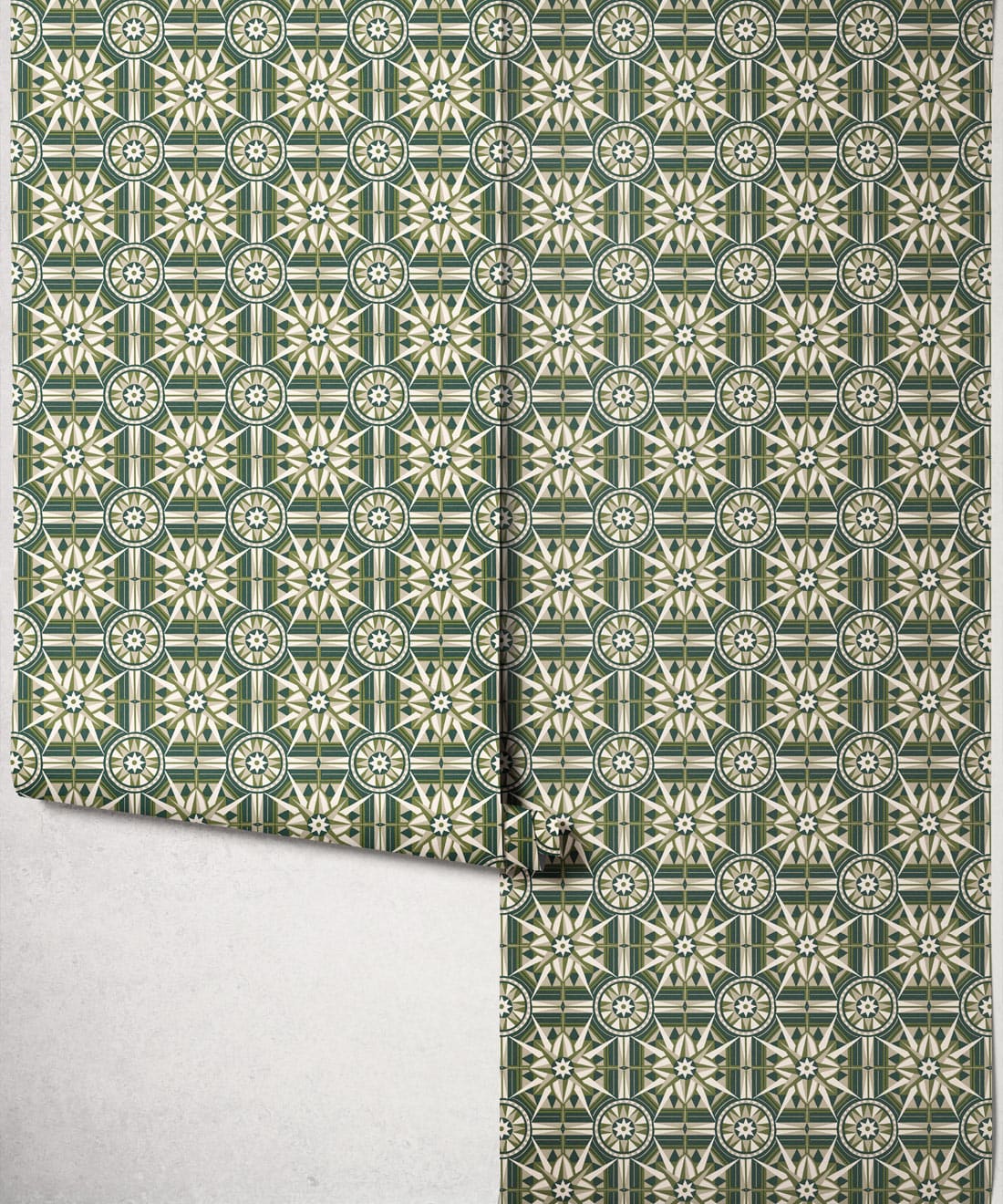 Sundial Wallpaper - Colourway: Olive - Roll