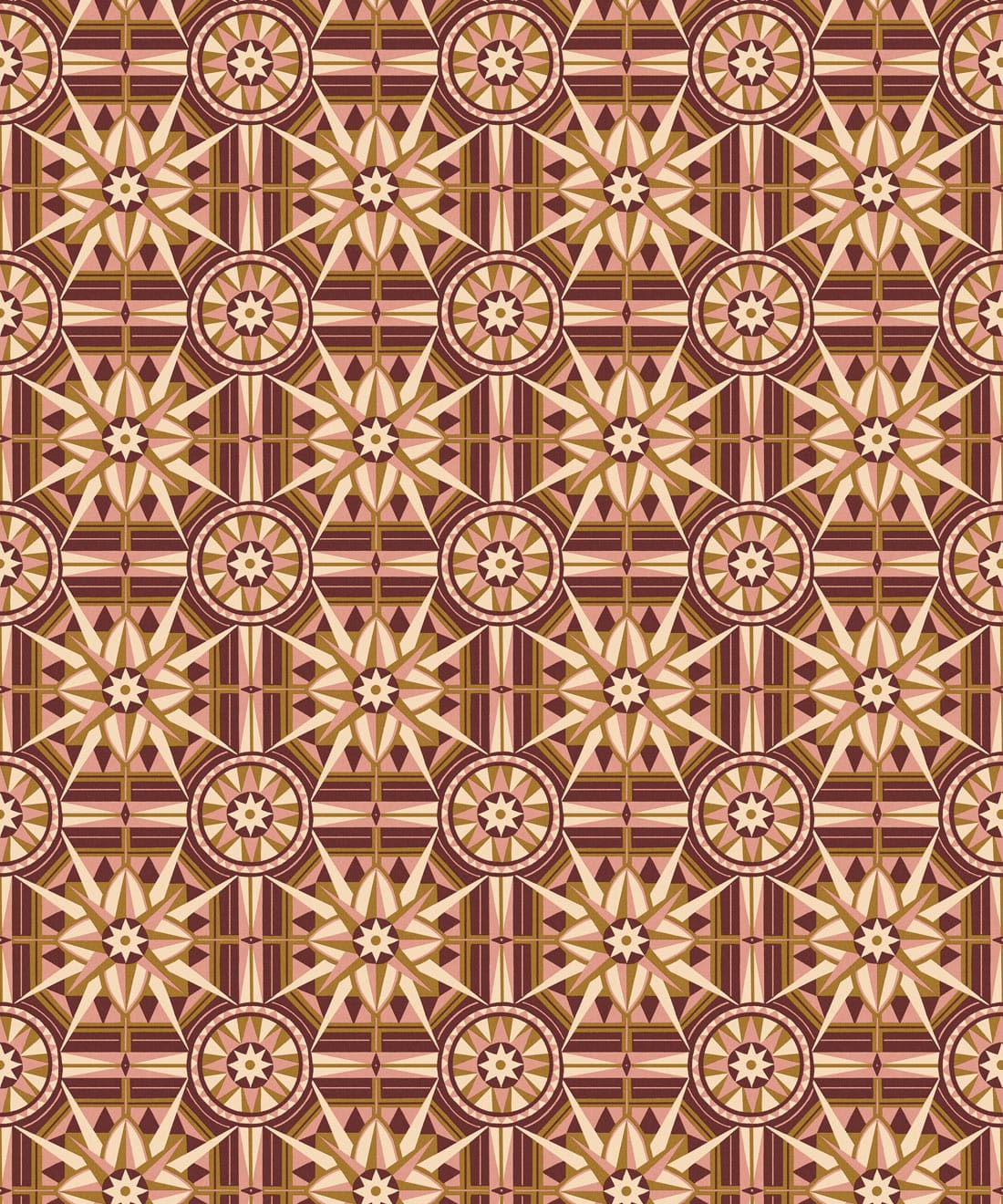 Sundial Wallpaper - Colourway: Plum - Swatch