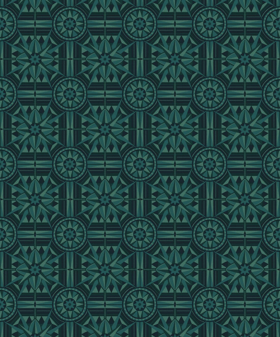 Sundial Wallpaper - Colourway: Teal - Swatch