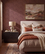 Load image into Gallery viewer, Wildcat Wallpaper - Colourway: Burgundy - Insitu