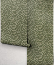 Load image into Gallery viewer, Serengeti Stripe Wallpaper - Colourway: Palm - Roll