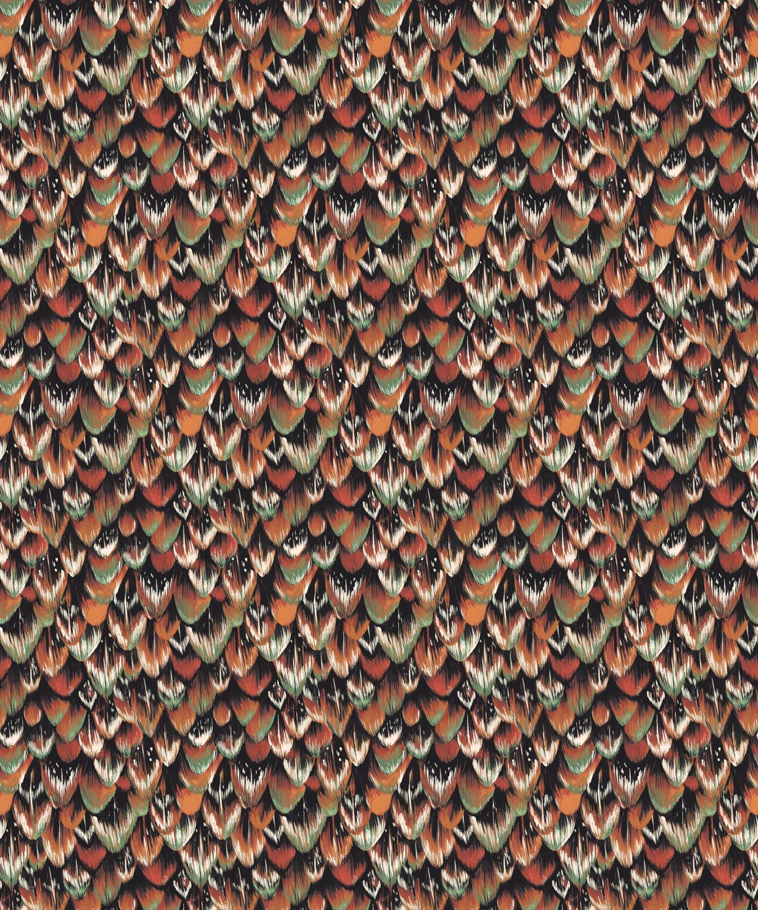 Tail Feather Wallpaper - Colourway: Pheasant - Swatch